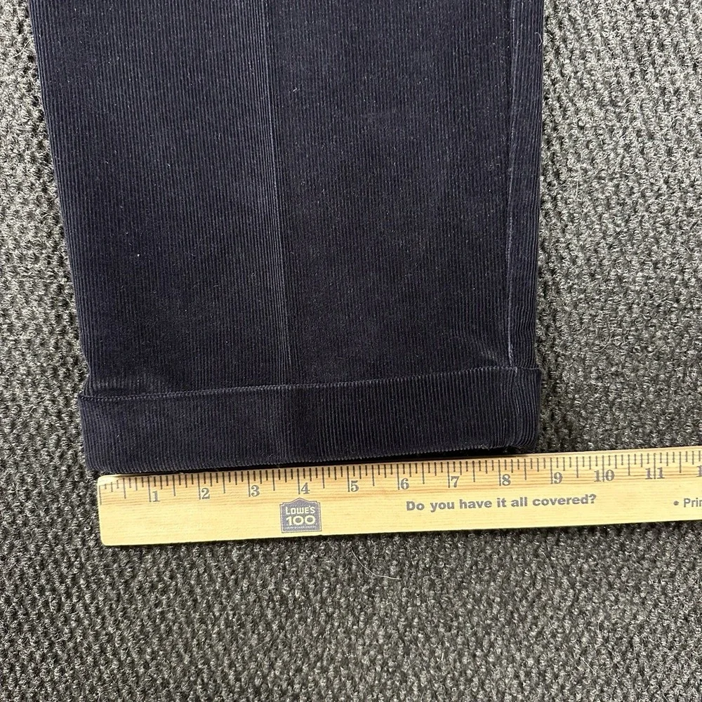 Y2K Dockers Corduroy Pants Men's 36x29 Navy Relaxed Fit Pleated Wide Wale Cuffed